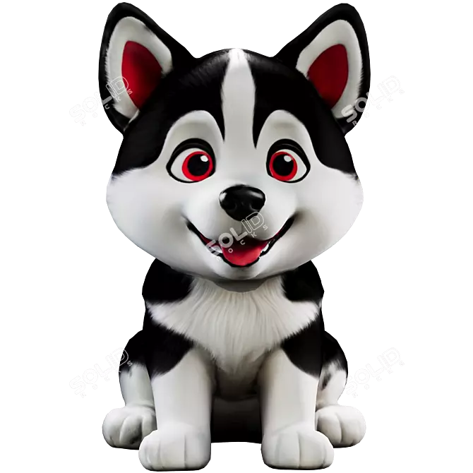 Siberian Husky Figurine 2021 Version 3D model image 1