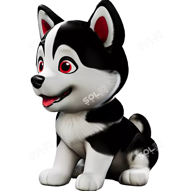 Siberian Husky Figurine 2021 Version 3D model image 2