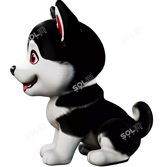 Siberian Husky Figurine 2021 Version 3D model image 3