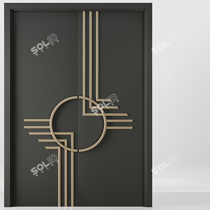 Modern Entrance Door Set63 - 3D	Model 3D model image 1