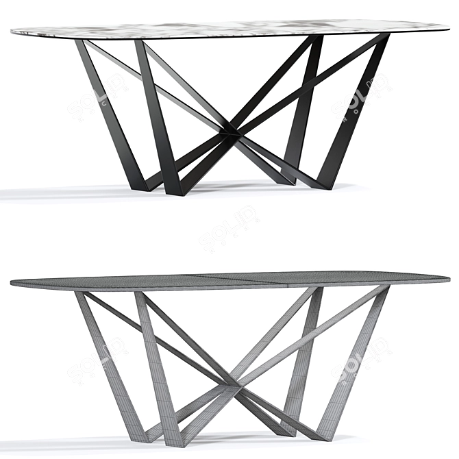  Sleek Harlow Black Dining Chair 3D model image 3