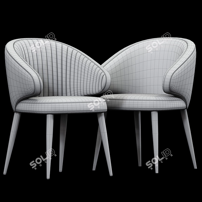  Sleek Harlow Black Dining Chair 3D model image 4