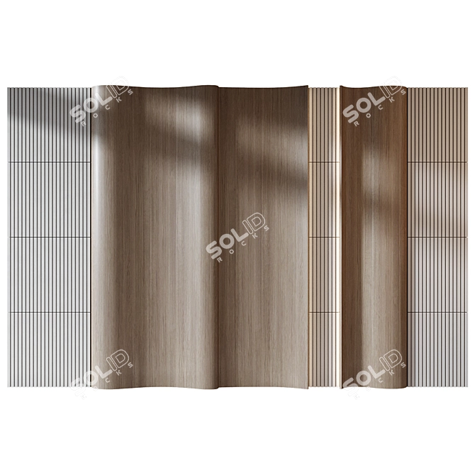 Natural Wood Wall Panel 0100 3D model image 4