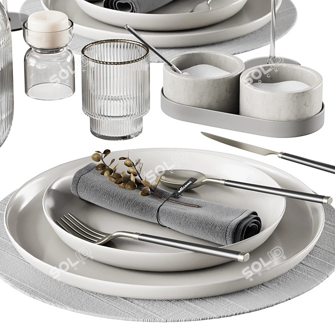 Elegant Tableware Set 2018 3D model image 2