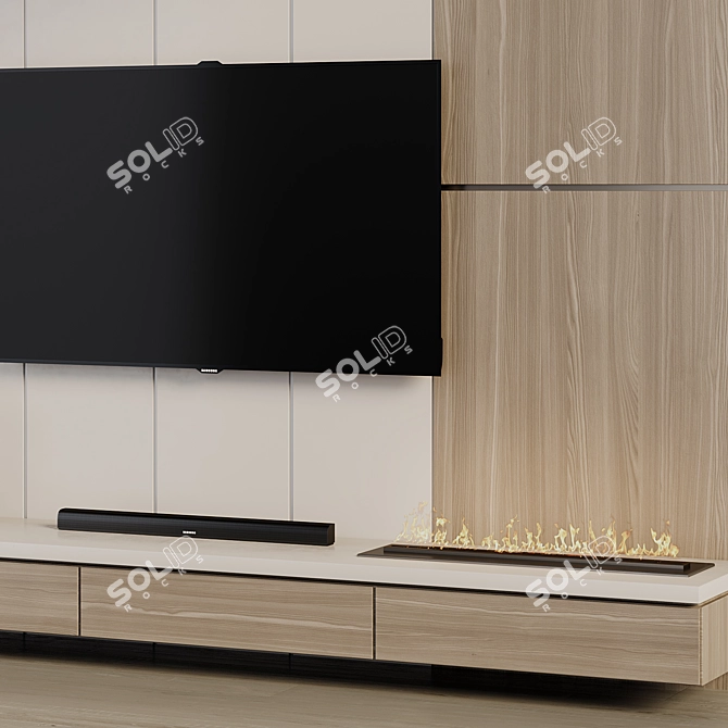 Modern TV Wall Collection Luxury 3D model image 4