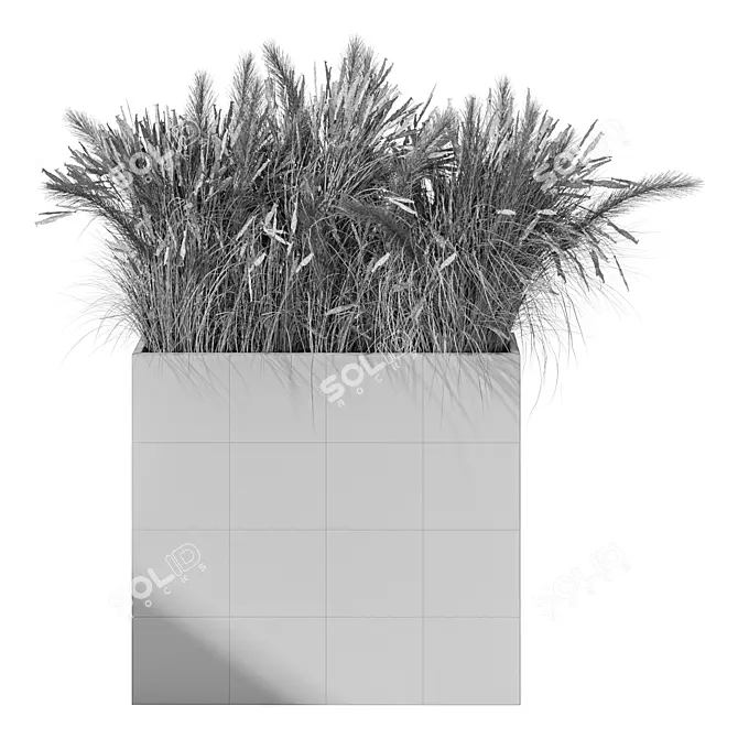 Premium Green Grass Plant Set 3D model image 4