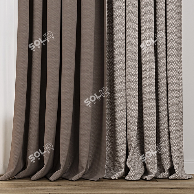 3D Curtain Model with Textures 3D model image 2