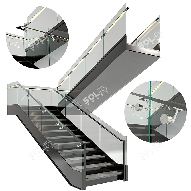 Modern Staircase Design No43 3D model image 1