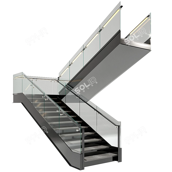 Modern Staircase Design No43 3D model image 2