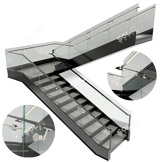 Modern Staircase Design No43 3D model image 4