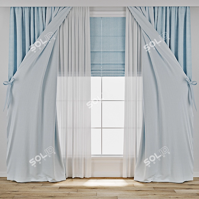  3D Curtain Model Archive 3D model image 1