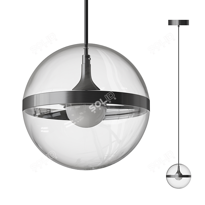 Suspended LED Globe Pendant Lamp 3D model image 1