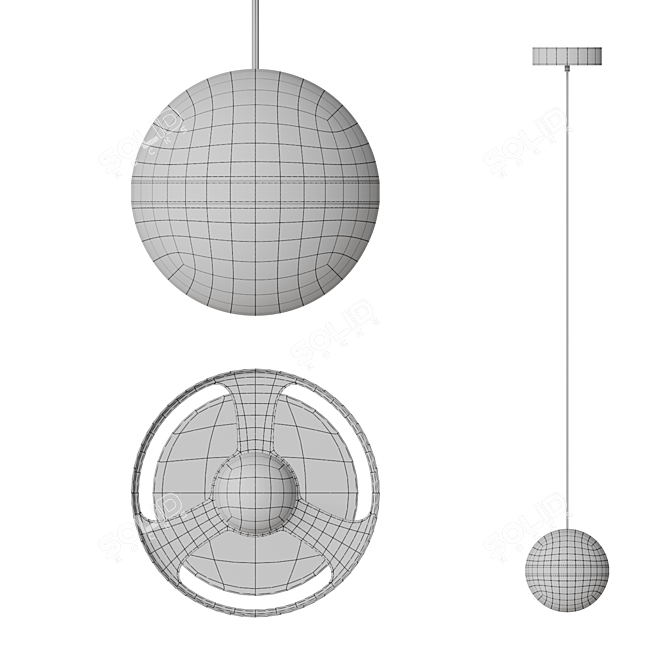 Suspended LED Globe Pendant Lamp 3D model image 3