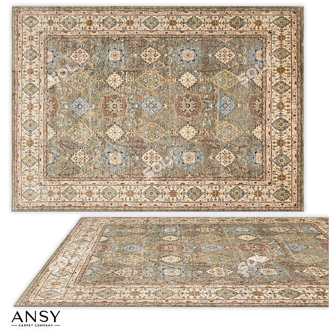 Handmade Saltani Rug by ANSY 3D model image 1