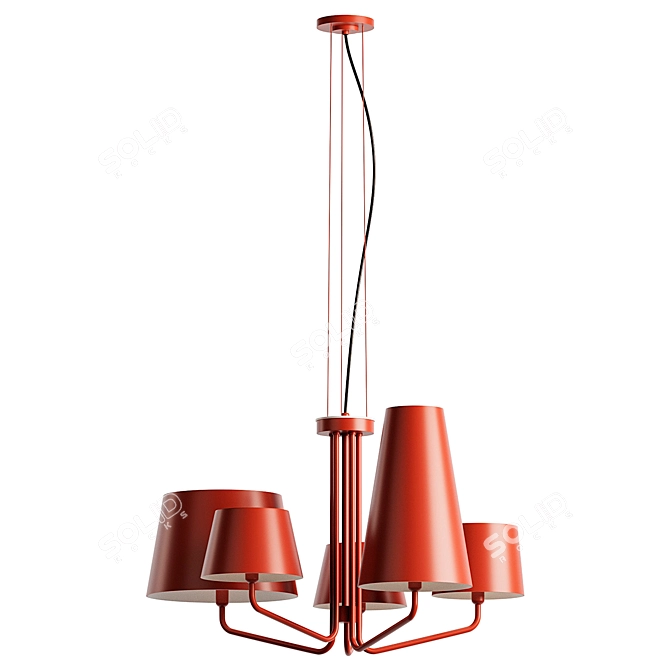 Modern Elegant Tria Hanging Lamp 3D model image 2