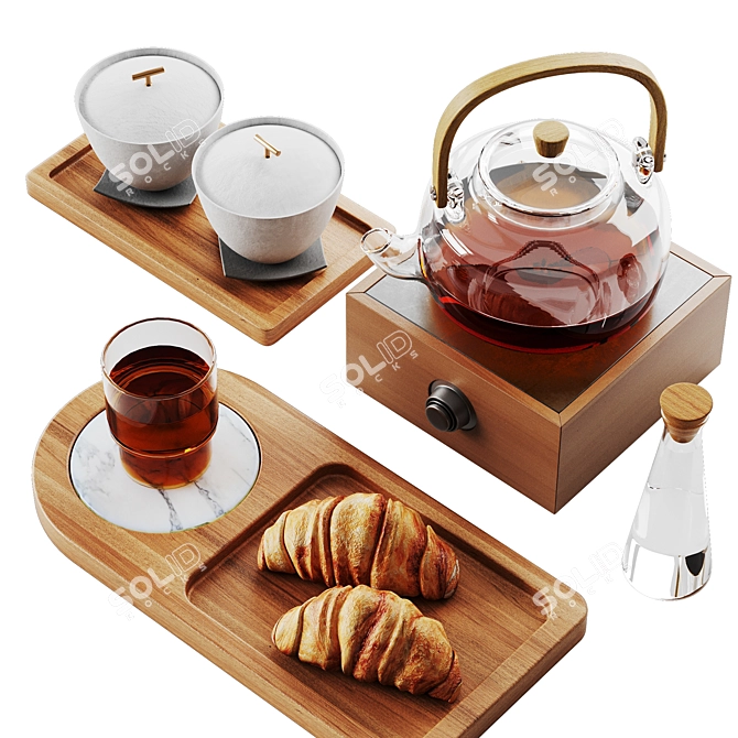 Modern Eats Drinks Decor Set 3D model image 4