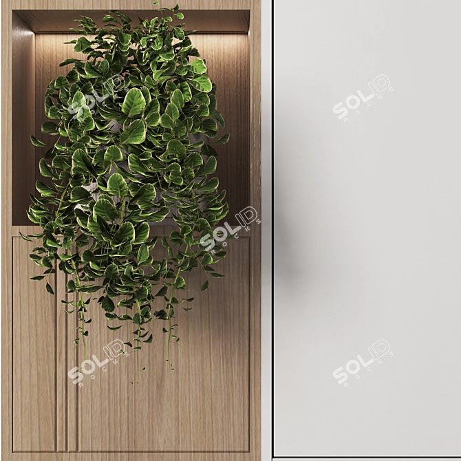 Luxury Wood Wardrobe 3D Model 3D model image 3