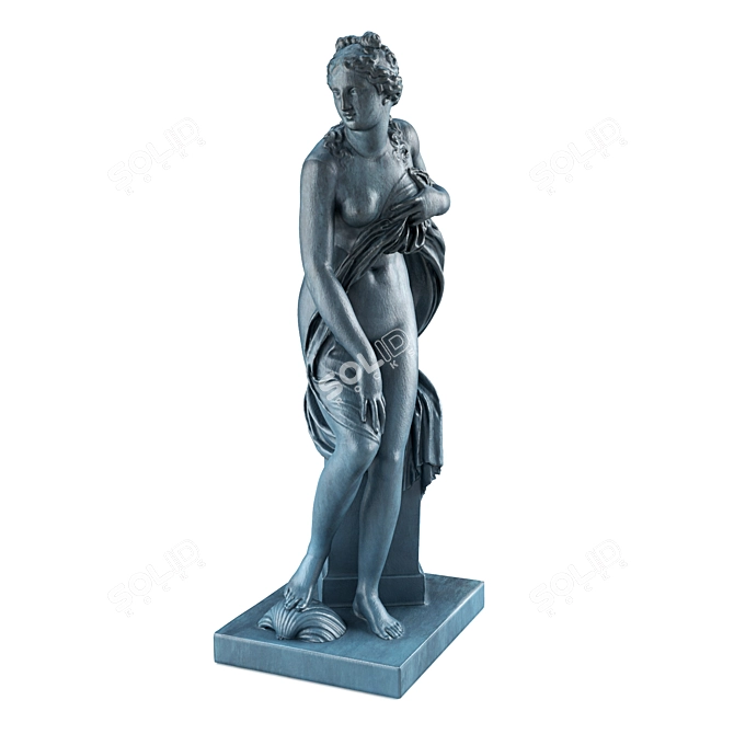 Elegant Venus Waves Sculpture 3D model image 2