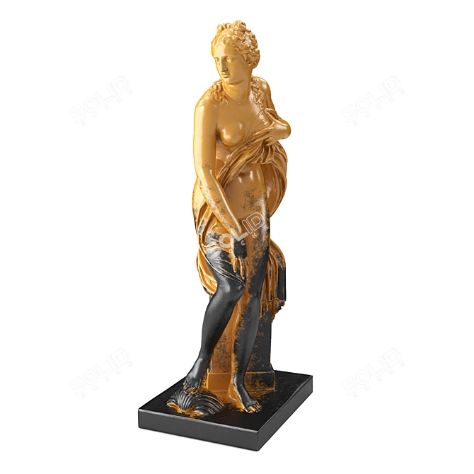 Elegant Venus Waves Sculpture 3D model image 3