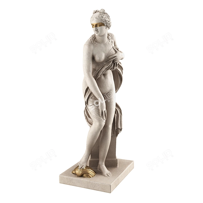 Elegant Venus Waves Sculpture 3D model image 4