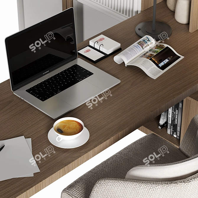 Modern Home Office Furniture Set 3D model image 7