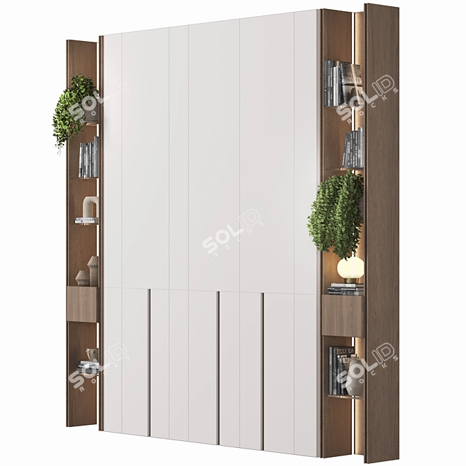 Premium Wood Wardrobe Furniture 3D model image 5