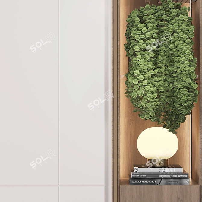 Premium Wood Wardrobe Furniture 3D model image 7