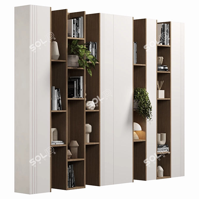 Modular Shelving Unit with Cabinet 3D model image 5