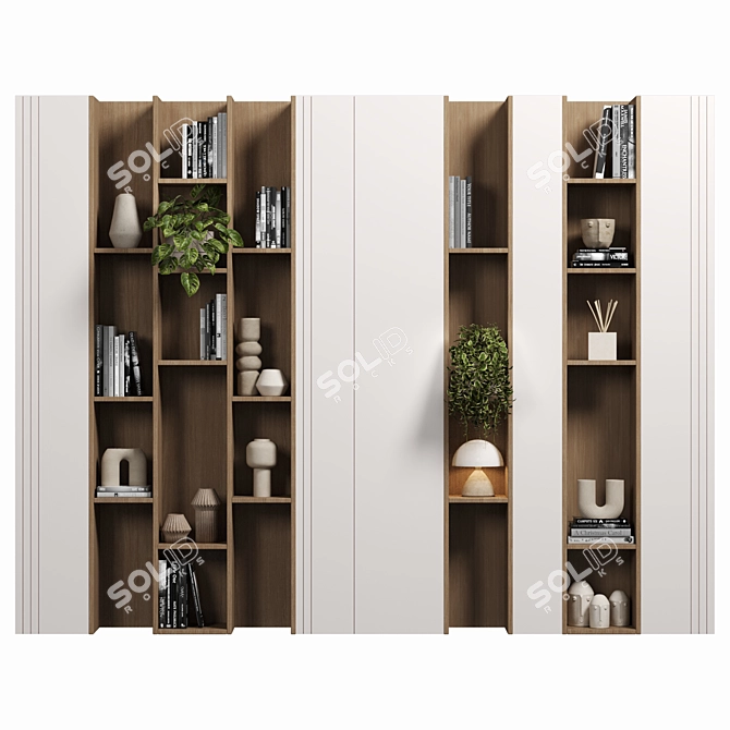 Modular Shelving Unit with Cabinet 3D model image 6