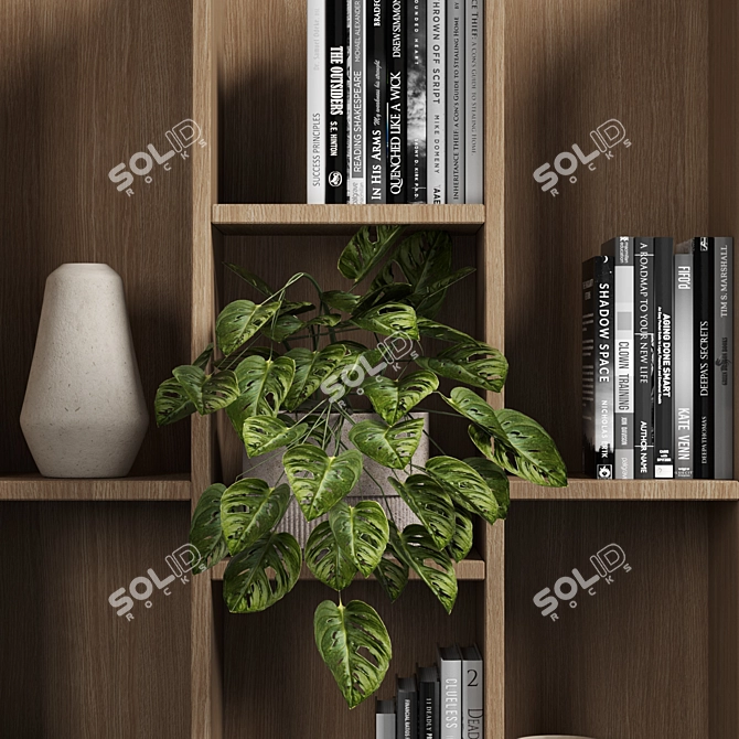 Modular Shelving Unit with Cabinet 3D model image 7