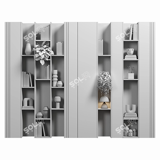 Modular Shelving Unit with Cabinet 3D model image 8