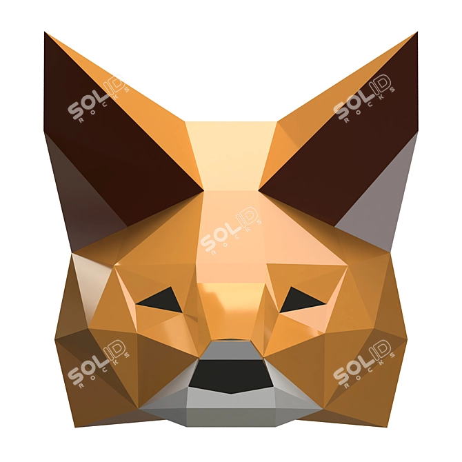 Fox Head Sculpture 3D model image 2