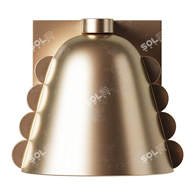 Modern Brass Wall Lamp Sconce 3D model image 2