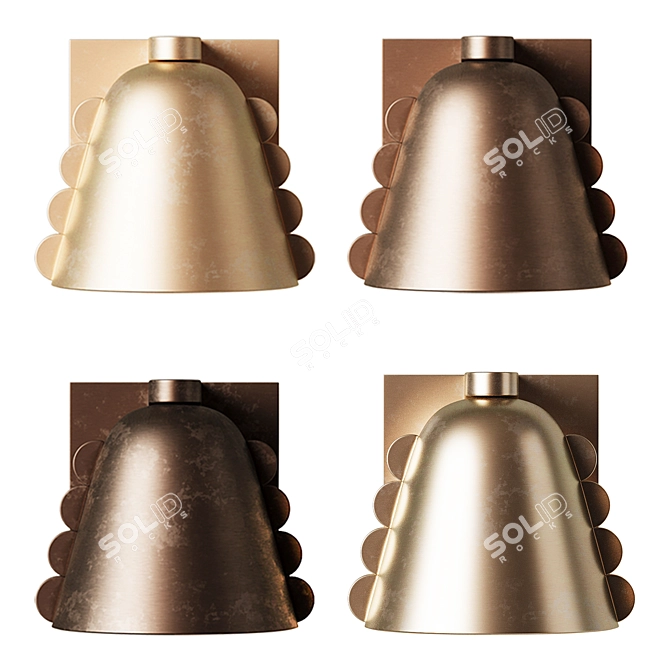 Modern Brass Wall Lamp Sconce 3D model image 8