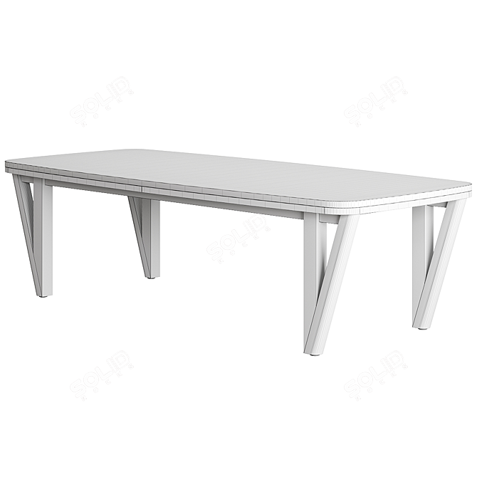 Luxurious Bluestone Teak Outdoor Table 3D model image 4