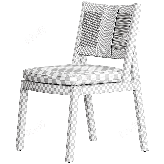 Teak & Rattan Outdoor Dining Elegance 3D model image 3