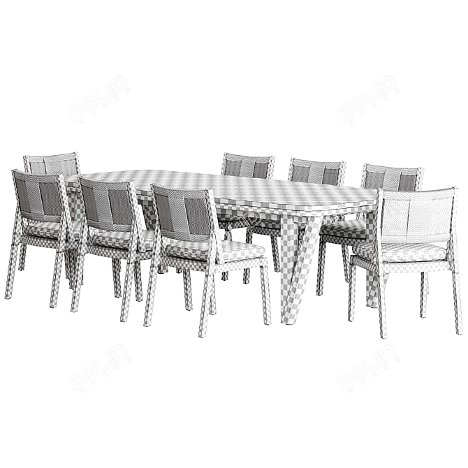 Roc Outdoor Dining Set 3D model image 5