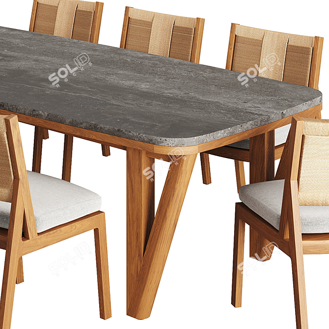 Roc Outdoor Dining Set 3D model image 9