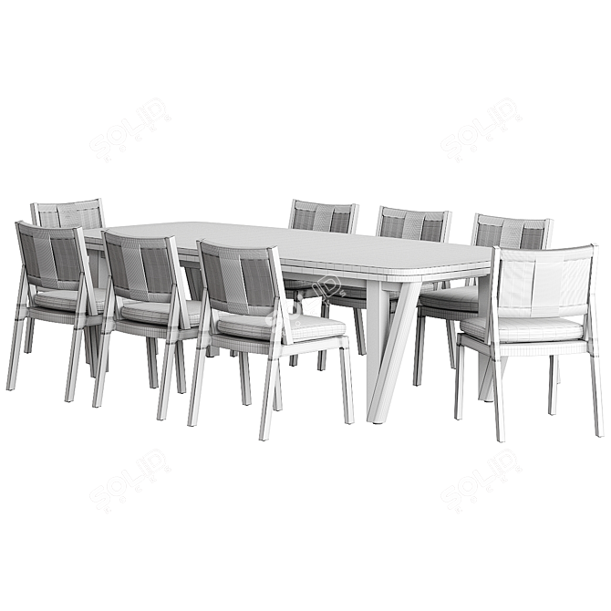 Roc Outdoor Dining Set 3D model image 10