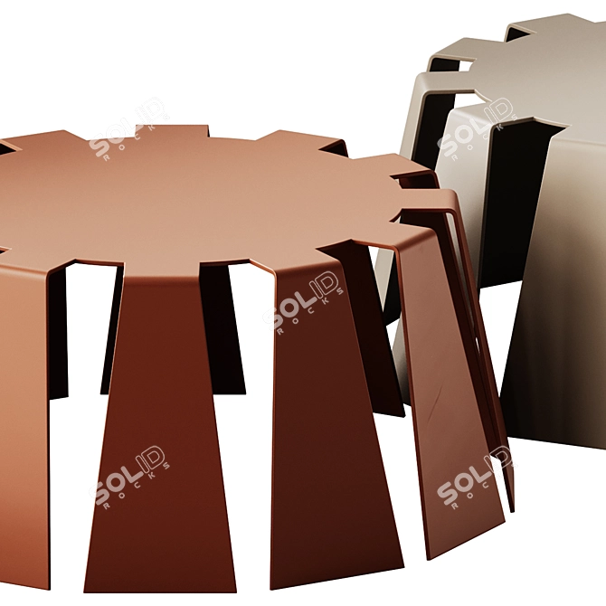 Micaro Sunny Round Plate Coffee Table 3D model image 3