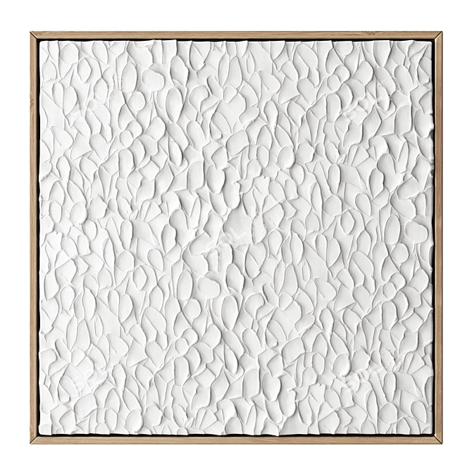 Minimalistic Impasto White Canvas 3D model image 3