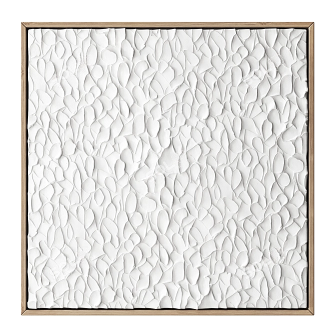 Minimalistic Impasto White Canvas 3D model image 10