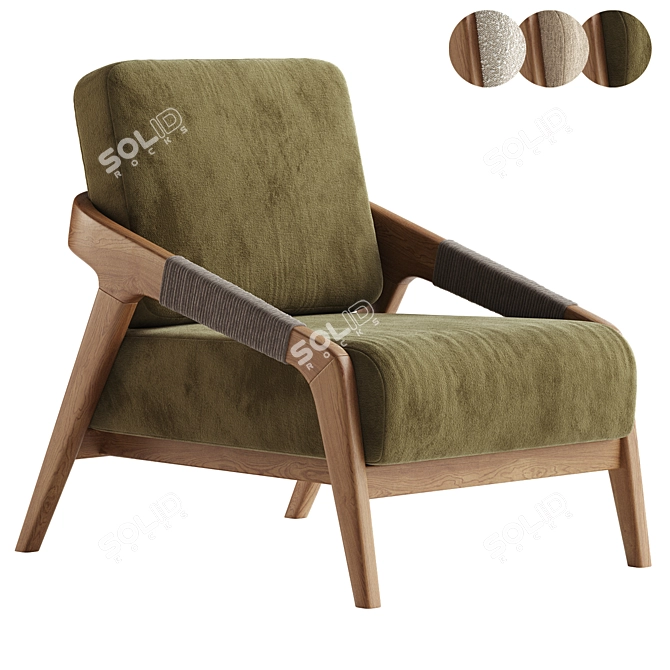 Sleek Dexter Lounge Chair 3D model image 1