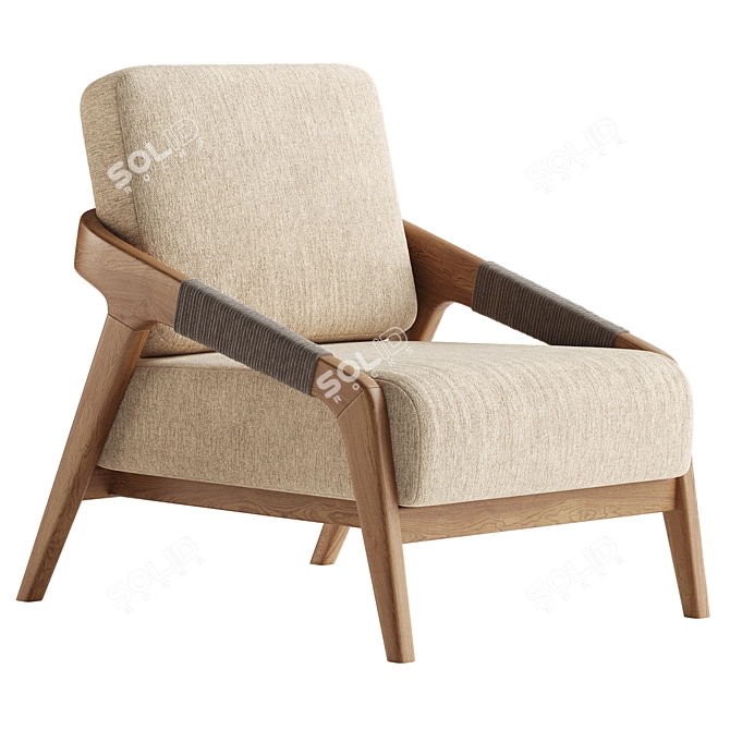 Sleek Dexter Lounge Chair 3D model image 2