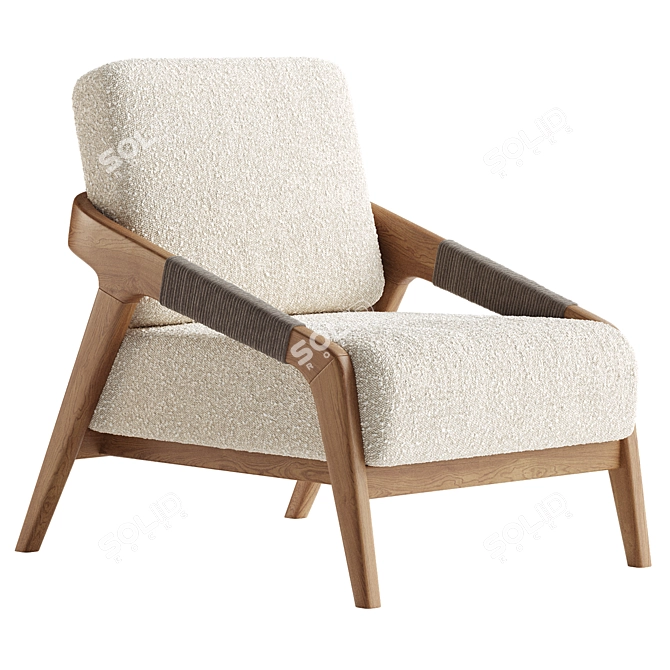 Sleek Dexter Lounge Chair 3D model image 4