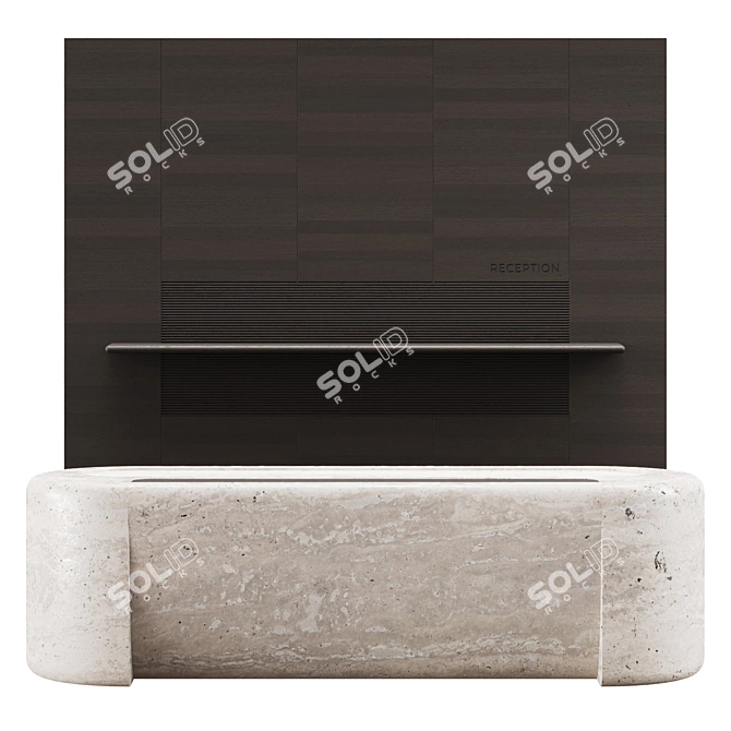 Marble Reception Desk Set 3D model image 2