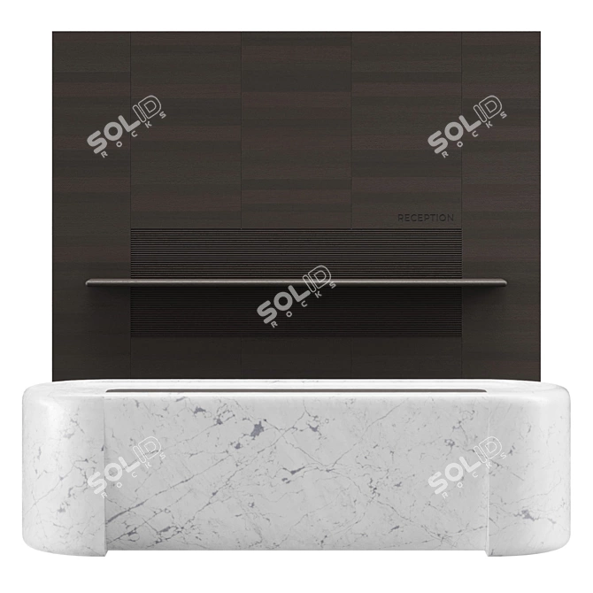 Marble Reception Desk Set 3D model image 3