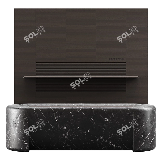 Marble Reception Desk Set 3D model image 4