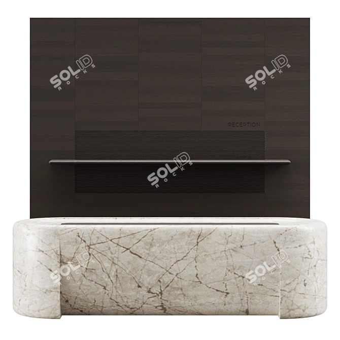 Marble Reception Desk Set 3D model image 5