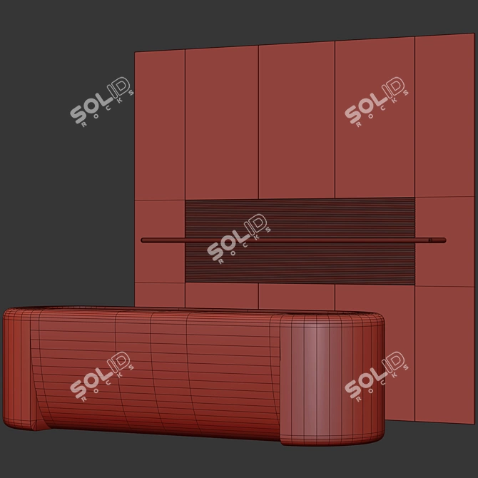 Marble Reception Desk Set 3D model image 7